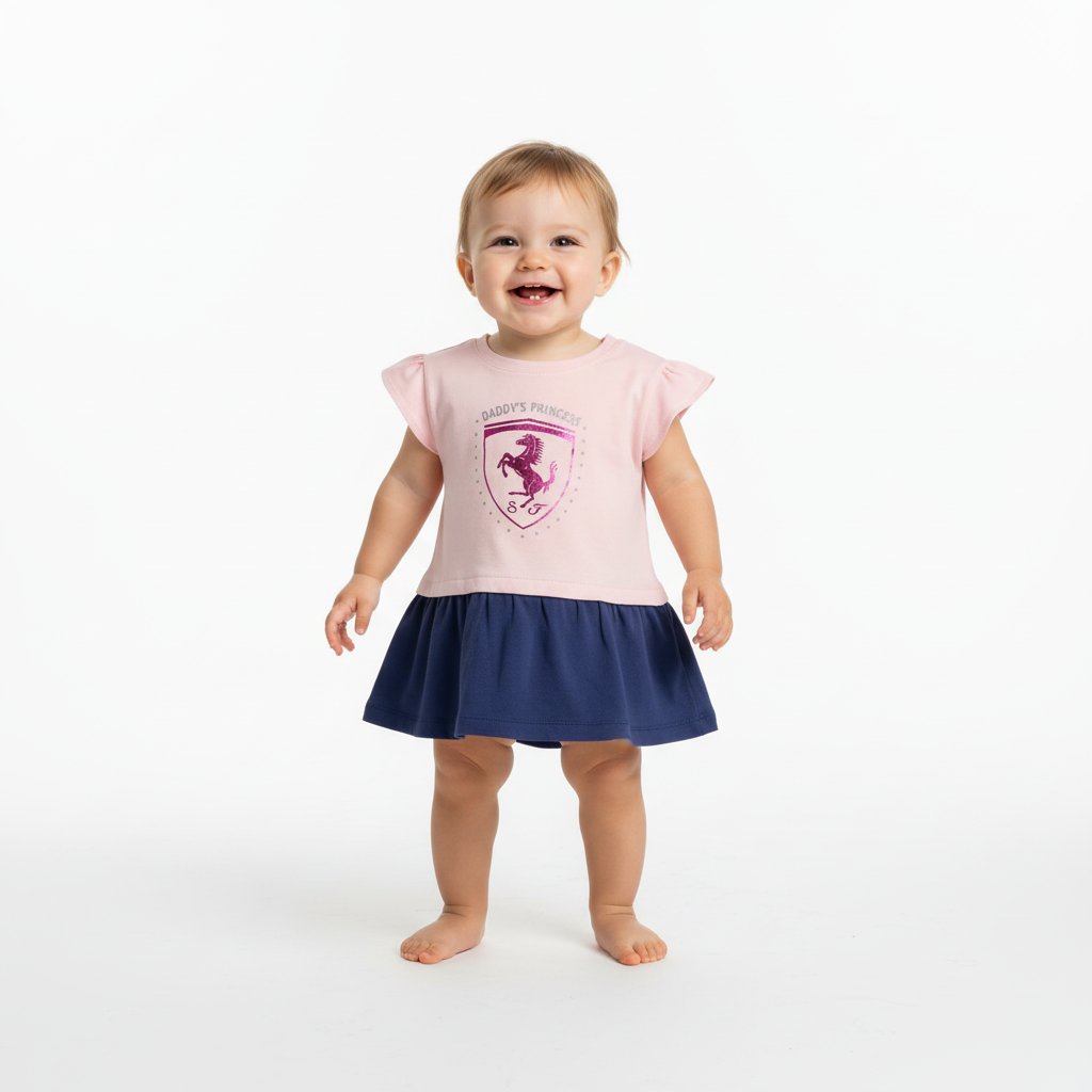 Robe « Princesse à papa » pour bébé fille de l'écurie Scuderia Ferrari F1™ - Rouge/Rose/Blanc