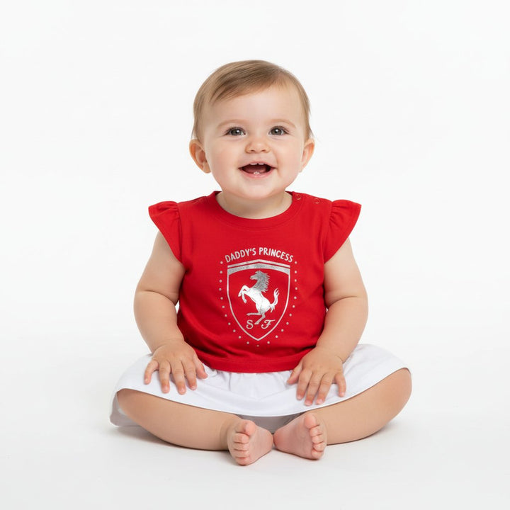 Robe « Princesse à papa » pour bébé fille de l'écurie Scuderia Ferrari F1™ - Rouge/Rose/Blanc