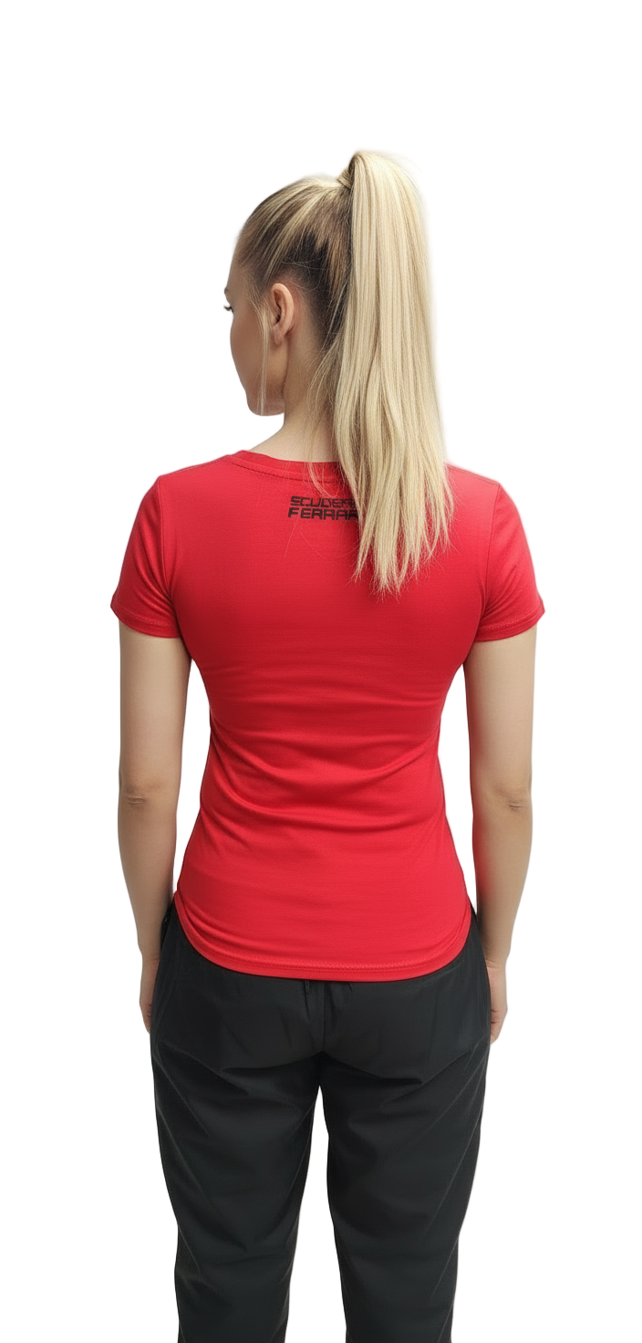 Ferrari ladies red t-shirt - back view