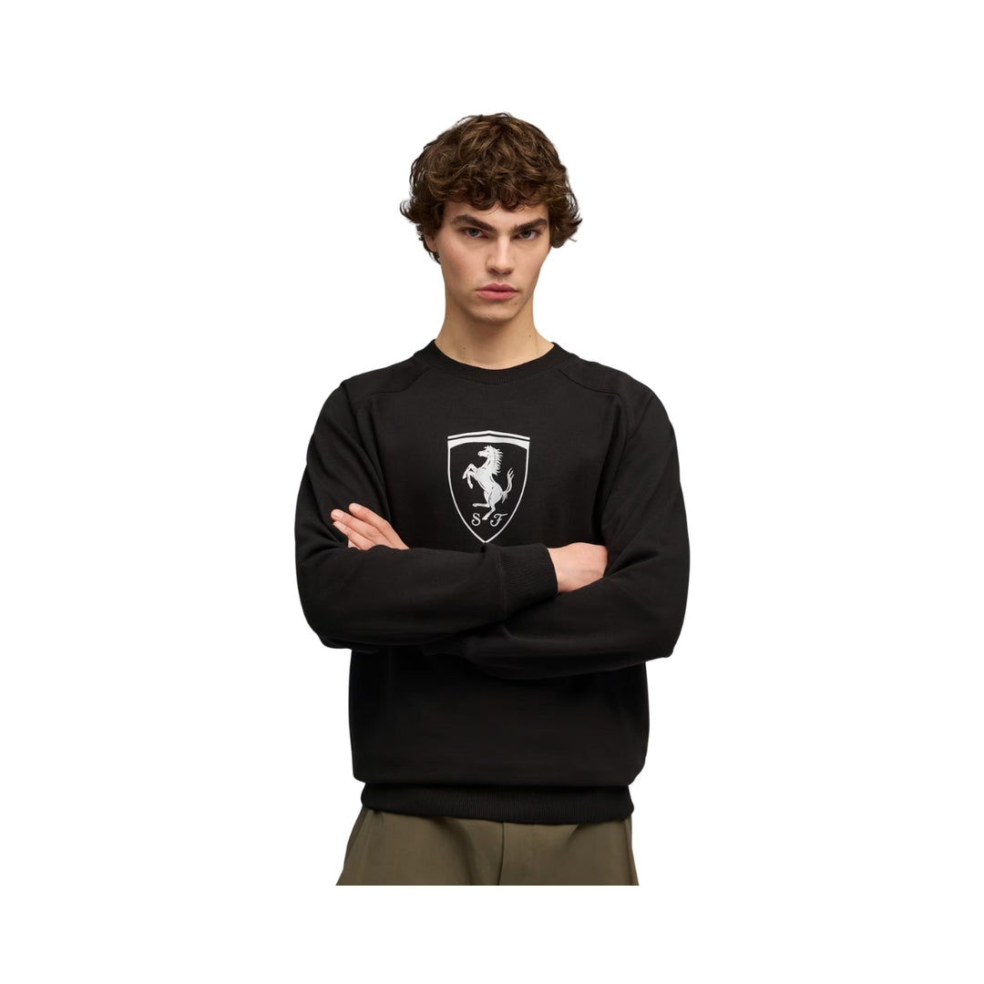 2025 Scuderia Ferrari HP F1™  Men’s Tonal Shield Crew Sweatshirt - Black/Red