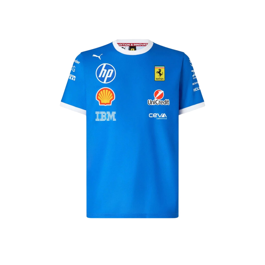 2025 Scuderia Ferrari  HP F1™ Team Monza GP Men's T-shirt - Steer Blue