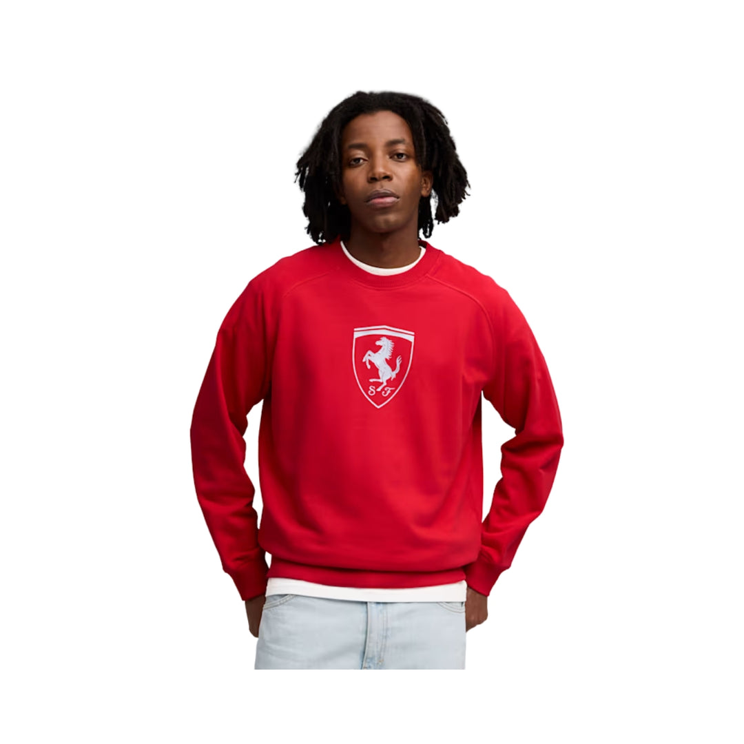 2025 Scuderia Ferrari HP F1™  Men’s Tonal Shield Crew Sweatshirt - Black/Red