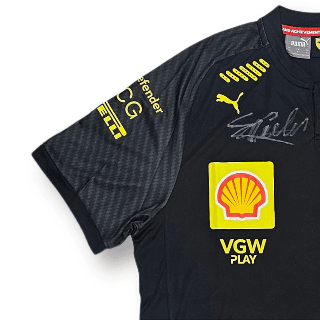 2024 Scuderia Ferrari Charles Leclerc Personally Signed Monza GP T-shirt - Black