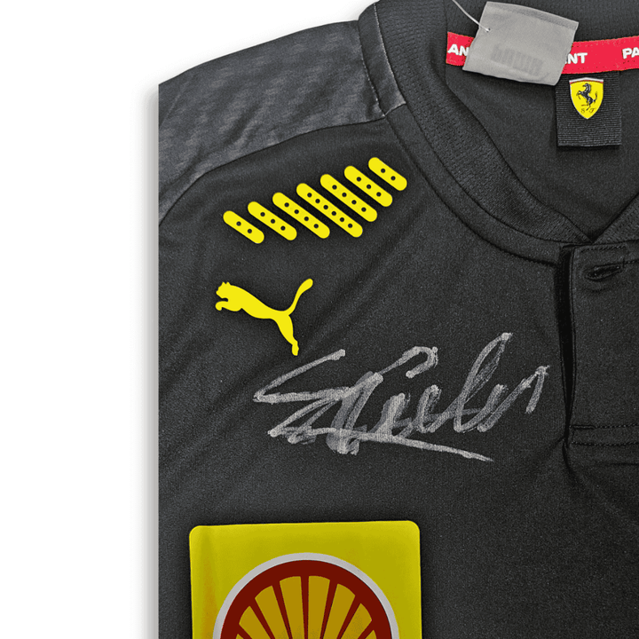 2024 Scuderia Ferrari Charles Leclerc Personally Signed Monza GP T-shirt - Black