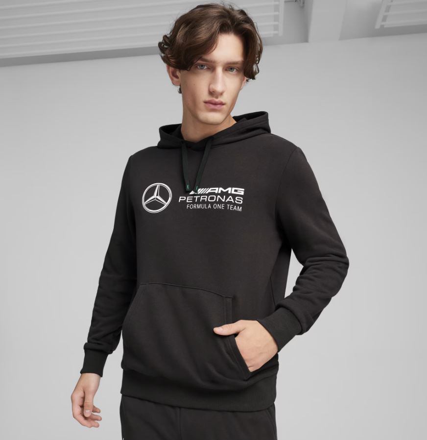 2024 Puma Mercedes AMG F1™ Team Essential ESS Hooded Sweatshirt - Men - Black