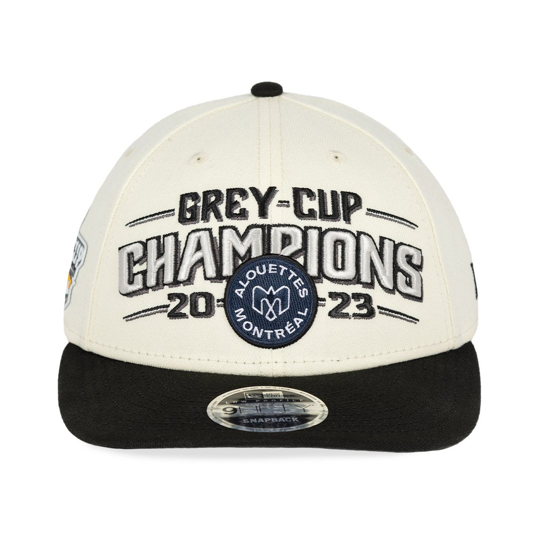 2023 CFL Grey Cup Champions Montreal Alouettes Flat Brim Hat Cream New Era Mens