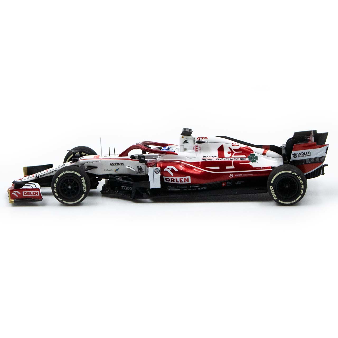 Alfa Romeo Orlen 1:18 scale C41 Kimi Raikkonen 2021 Abu Dhabi GP Final –  FANABOX™