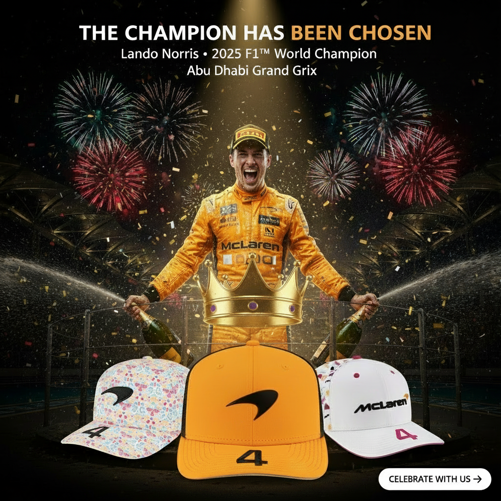 2025 McLaren F1 Team Lando Norris F1 Driver Championship Celebration Baseball Cap   