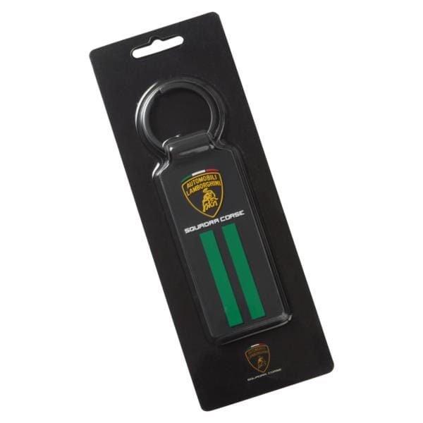 Automobili Lamborghini Squadra Corse 3D Logo Keyring - Black