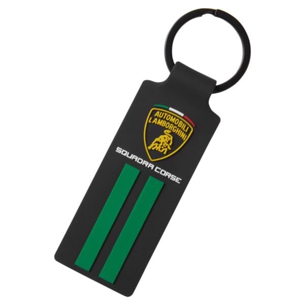 Automobili Lamborghini Squadra Corse 3D Logo Keyring - Black