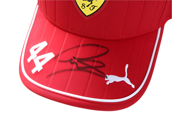 2025 Lewis Hamilton Scuderia Ferrari HP Autographed Baseball Ca- Dark Cherry Red - FANABOX Montreal GP Store