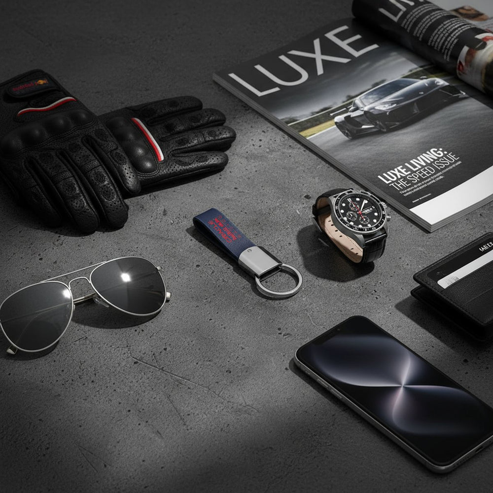 Red Bull Racing F1™ Team Leather Key Fob OEM  Keyring – Navy Blue