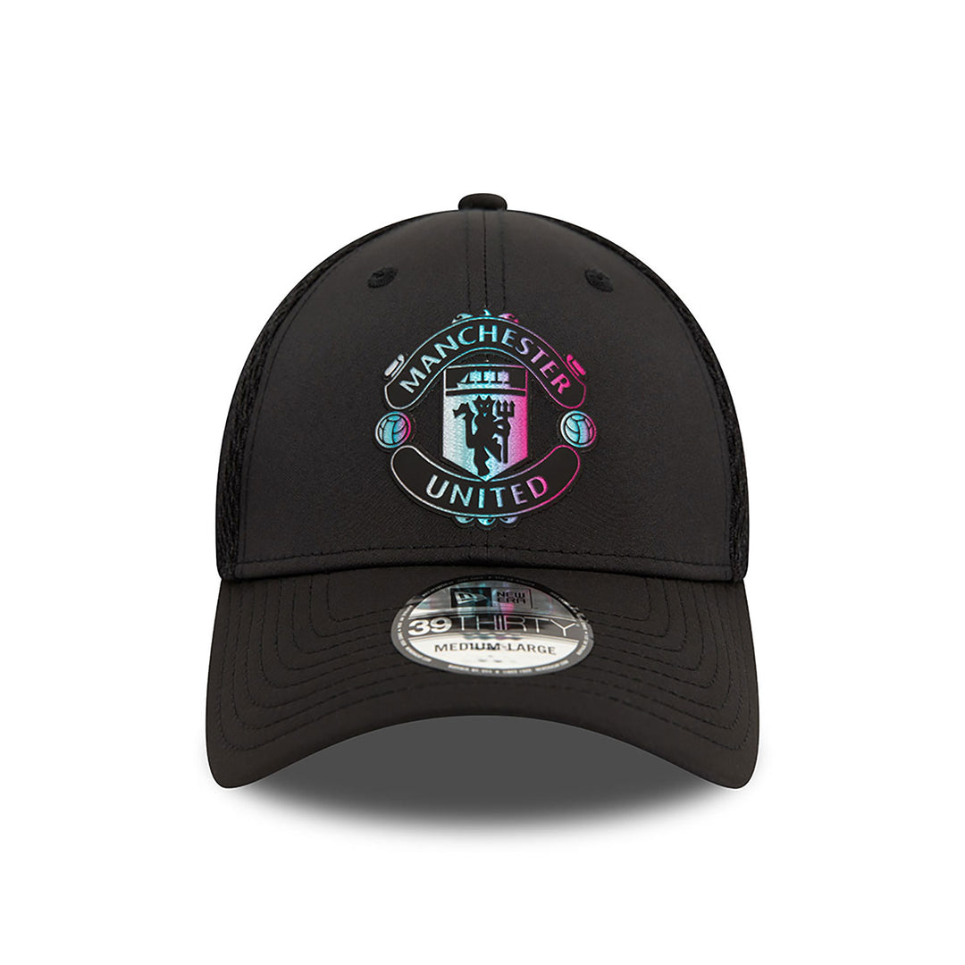 Manchester United FC Holographic Black Holographic 39THIRTY Stretch Fit Cap