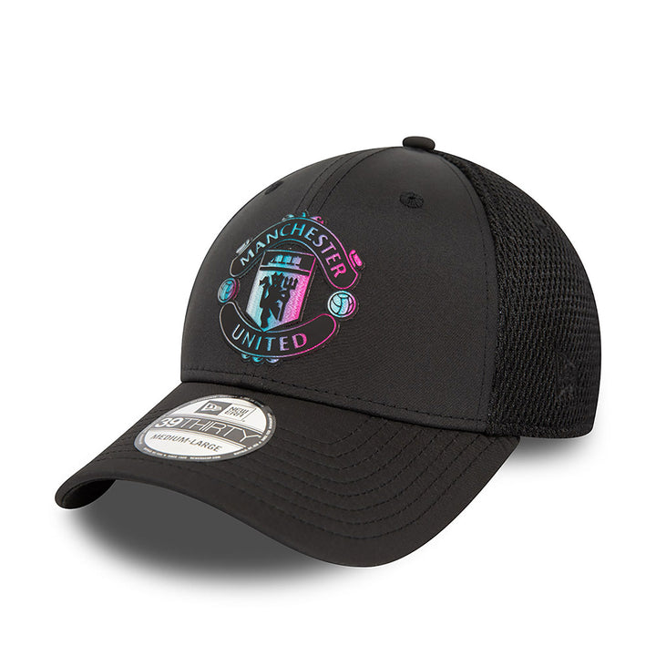 Manchester United FC Holographic Black Holographic 39THIRTY Stretch Fit Cap