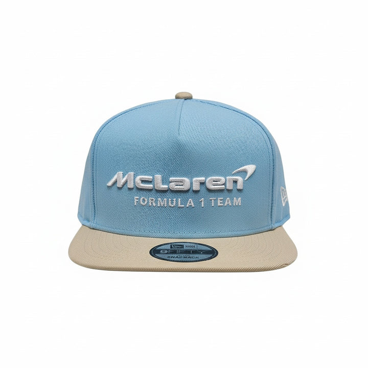 McLaren New Era Two-Tone Color Pack A-Frame 9FIFTY Snapback Adult Hat – Sky/Cream
