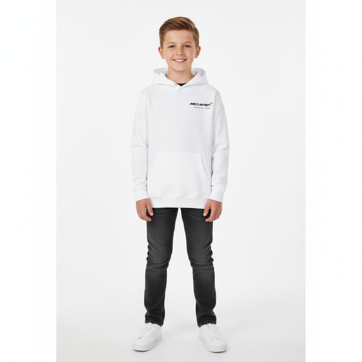 McLaren Racing Team F1 Hoodie – White, Pullover Style By LegacyThreadsCo
