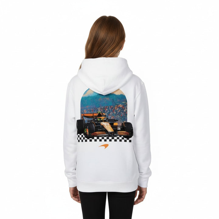 McLaren F1 Team Auto Racing Kids' Youth Unisex Girls Hooded Sweatshirt - White