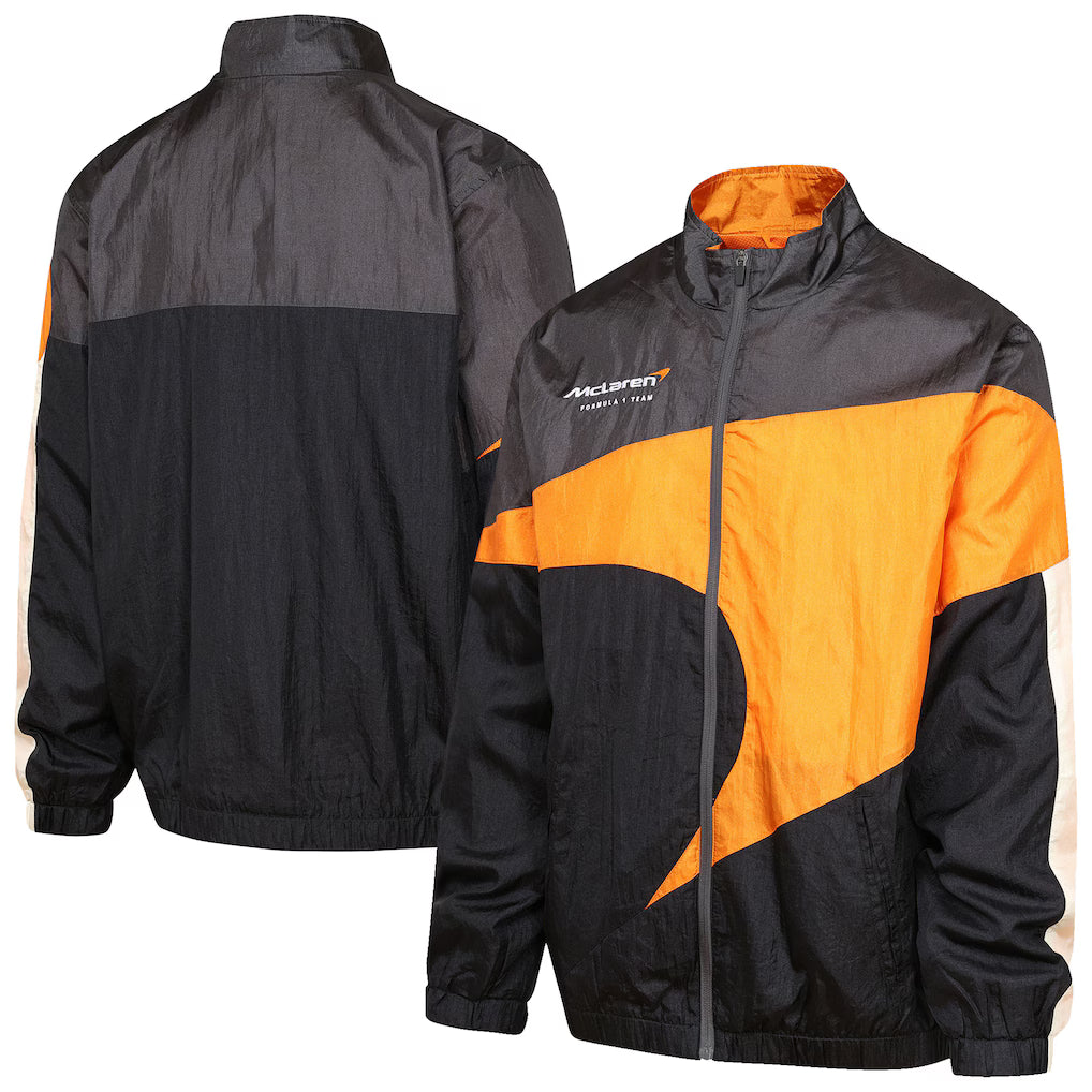McLaren Formula 1 Team World Circuit Windbreaker Track  Men's Jacket - Papaya and Grey 
