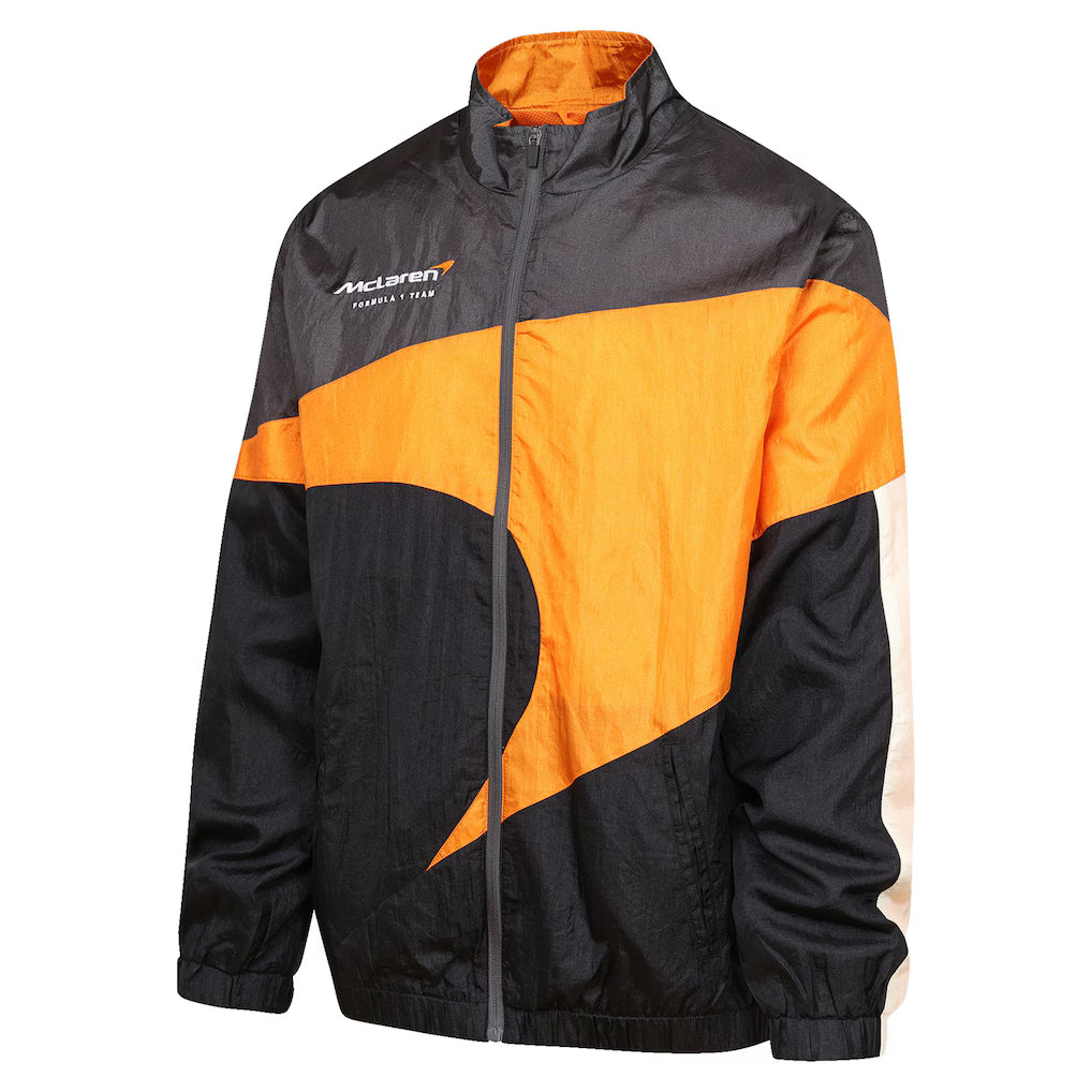 2025 McLaren F1 Team World Circuit Windbreaker Track  Men's Jacket - Papaya and Grey 