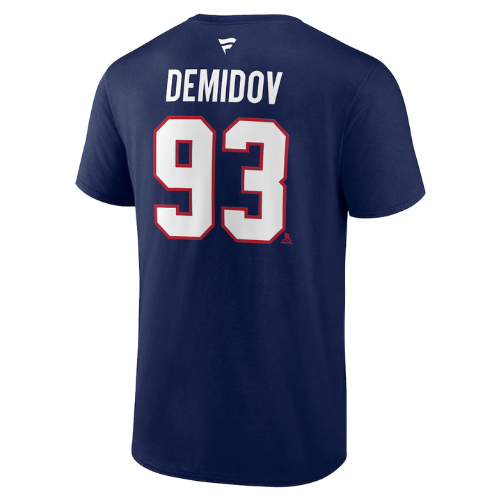 Ivan Demidov Montreal Canadiens Fanatics Authentic Stack Cotton Navy blue t-shirt with 'Demidov' and number '93' on the back