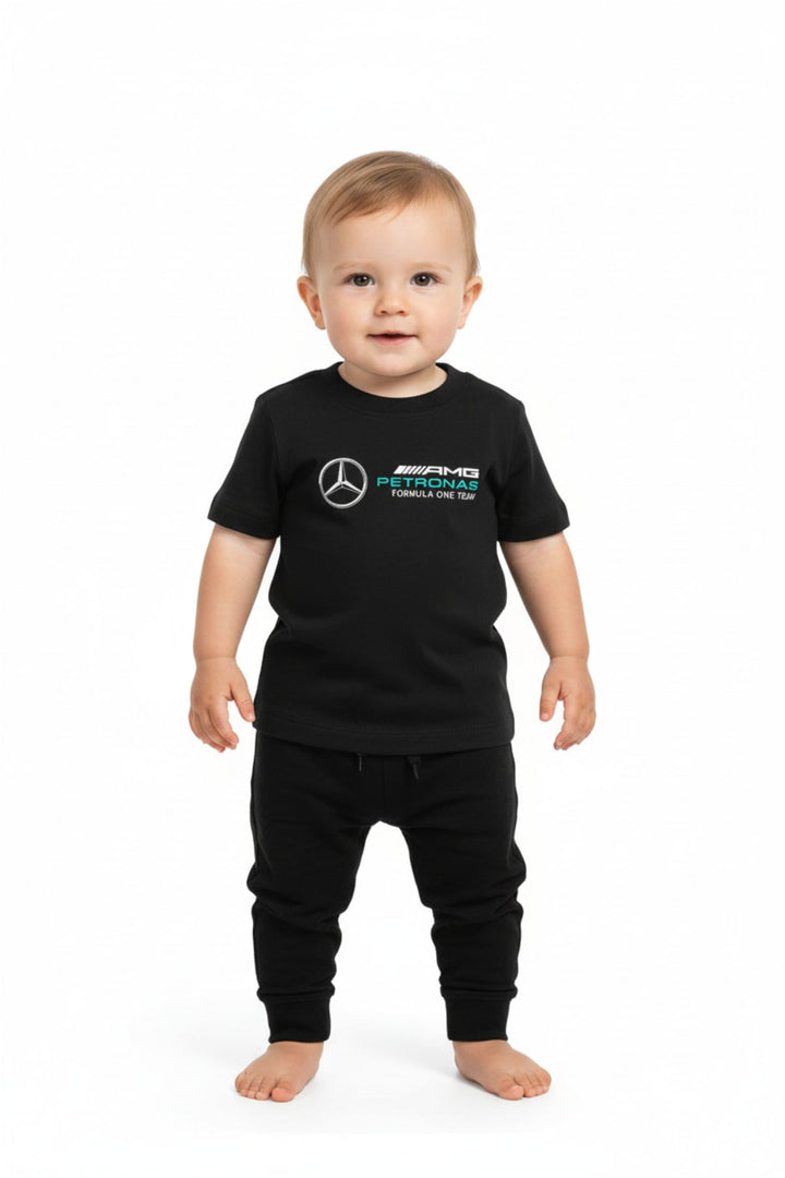 Mercedes AMG Petronas F1 Team Logo Infant 6-12 Months Unisex Boy or Girl T-Shirt - Black
