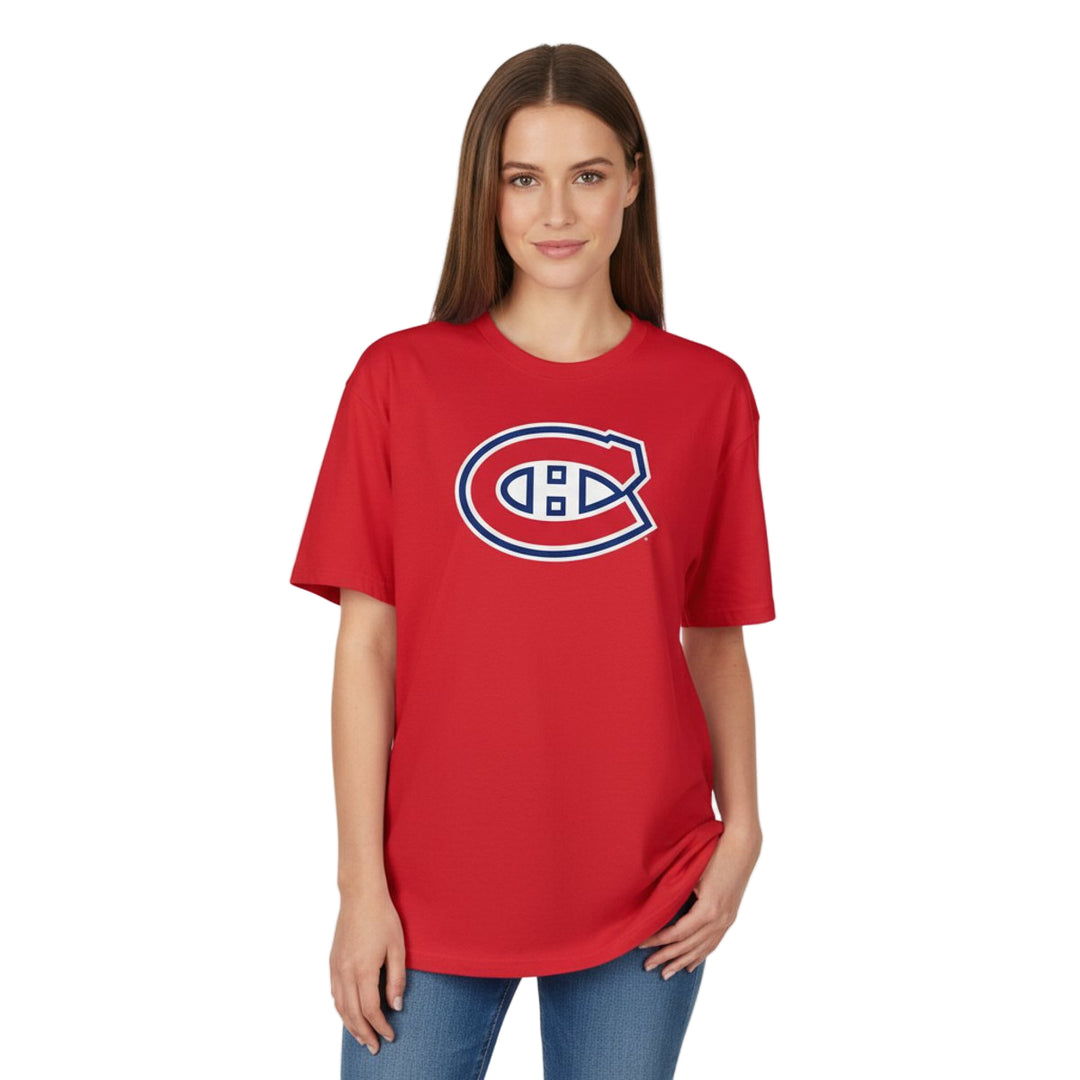 Montreal Canadiens NHL Hockey Classic Red Primary Logo Oversized Women&