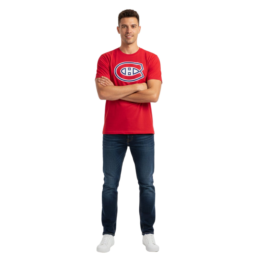 Montreal Canadiens Habs Fan NHL Hockey Classic Red Primary Logo Unisex Adult T-Shirt - Red