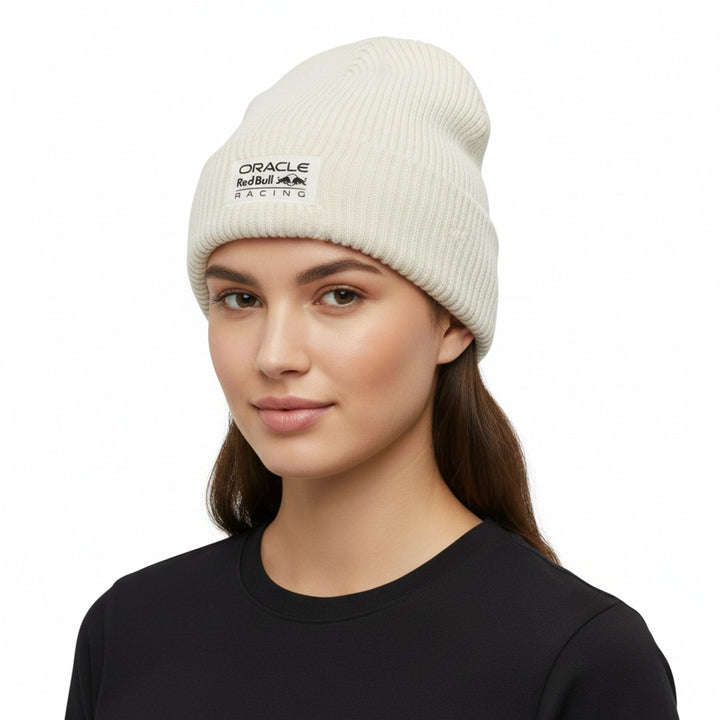 2025 Oracle Red Bull Racing F1 New Era Repreve Adult Women Short Cuff Unisex Adult Beanie – Cream