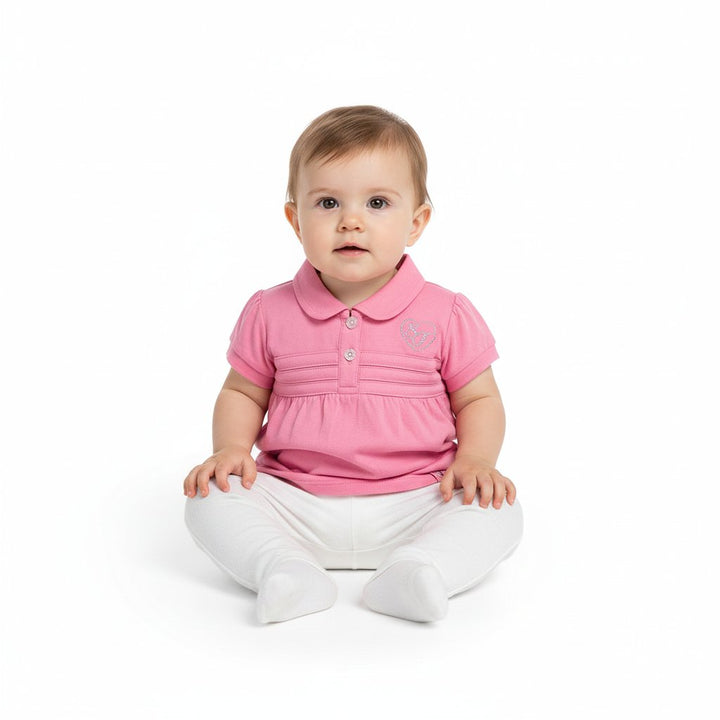 Polo pour bébé fille Scuderia Ferrari F1™ Team « SF » Heart - Blanc/Rose