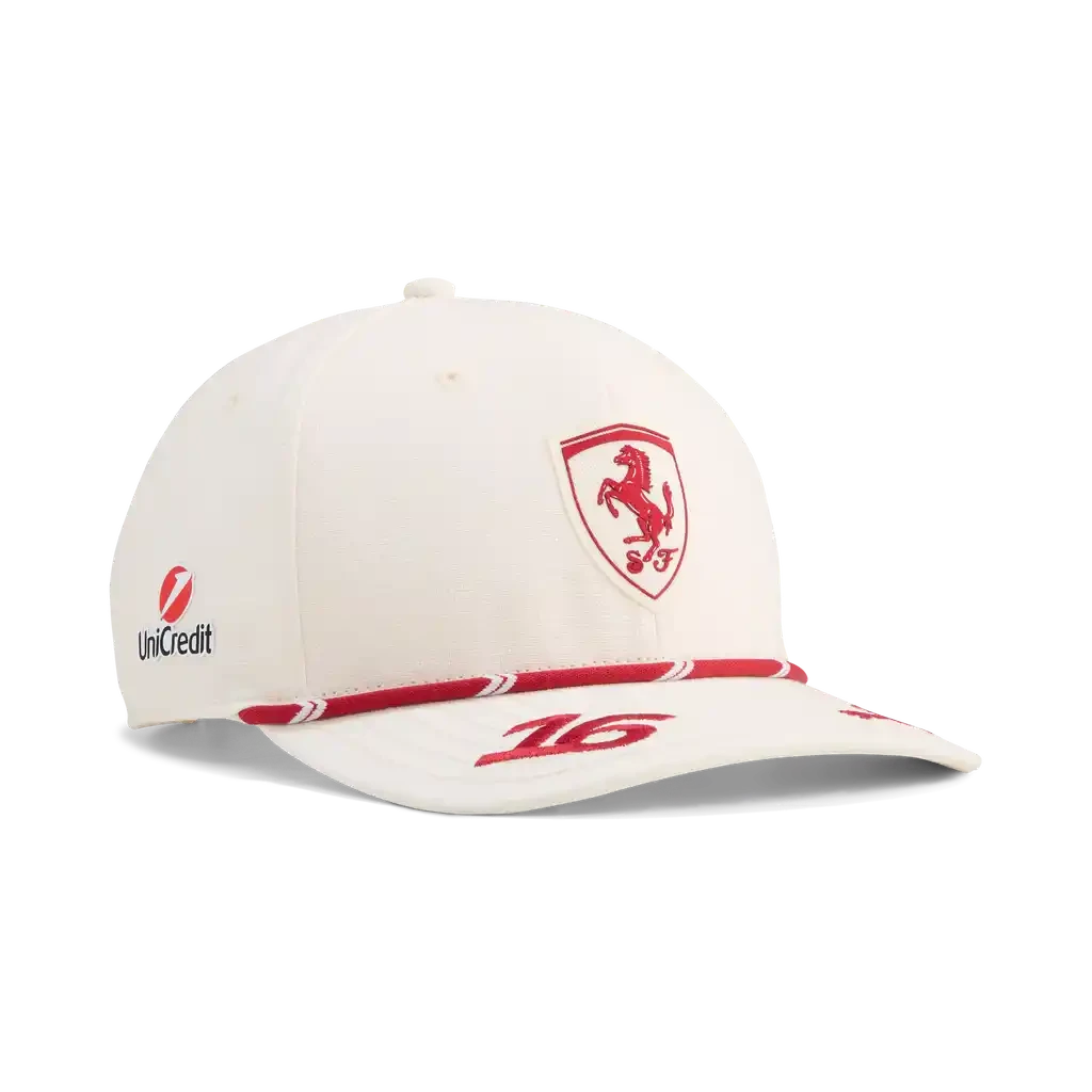 2026 Scuderia Ferrari F1 Charles Leclerc SE Home Race Monaco GP Baseball Cap - Frosted Ivory