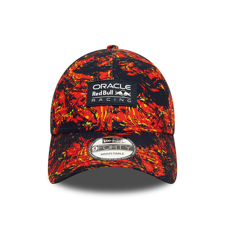 2024 Red Bull Racing All Over Print 9FORTY Adjustable Men's Cap - Navy and Orange