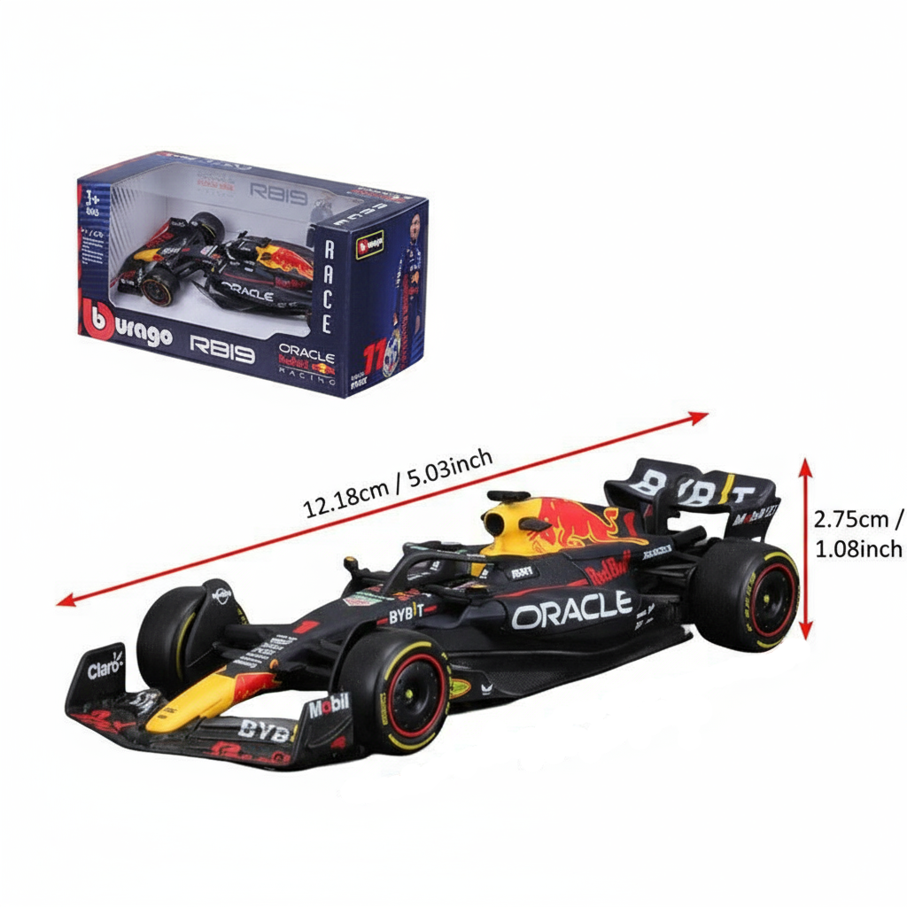 1:43 Scale Bburago Red Bull Racing RB19 Model Car with Specifications 