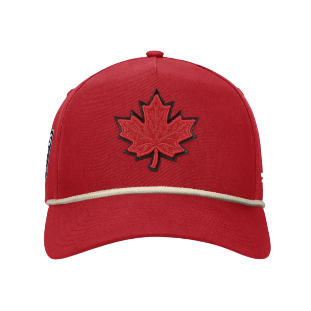 2025 NHL Canada 4 Nations Face-Off Pinch Front A-Frame Adjustable Hat - Red