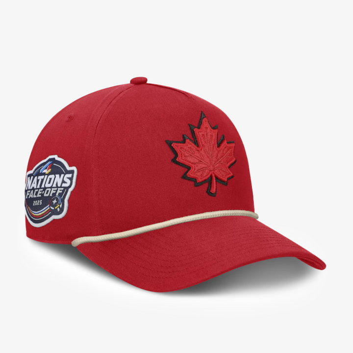 2025 NHL Canada 4 Nations Face-Off Pinch Front A-Frame Adjustable Hat - Red