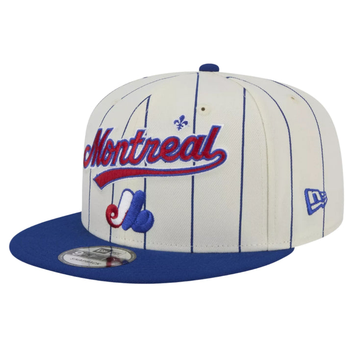 Montreal Expos New Era White Jersey Pinstripe 9FIFTY Snapback Hat