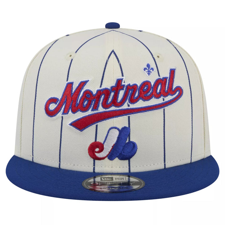 Montreal Expos New Era White Jersey Pinstripe 9FIFTY Snapback Hat