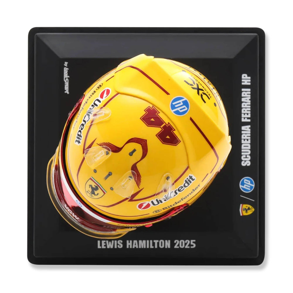 2025 Ferrari F1  HP Team #44 Lewis Hamilton 1:5 Mini Collectible Helmet by Look Smart Model Company - Yellow 