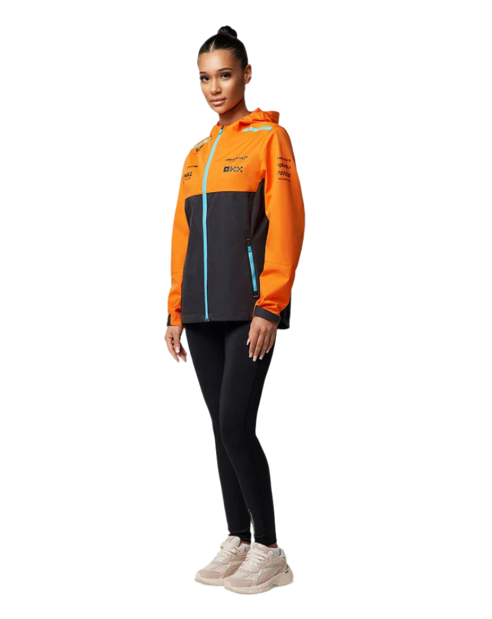 Officially Licensed Women's McLaren Lightweight Castore Rain Jacket  - Phantom/Autumn Glory 