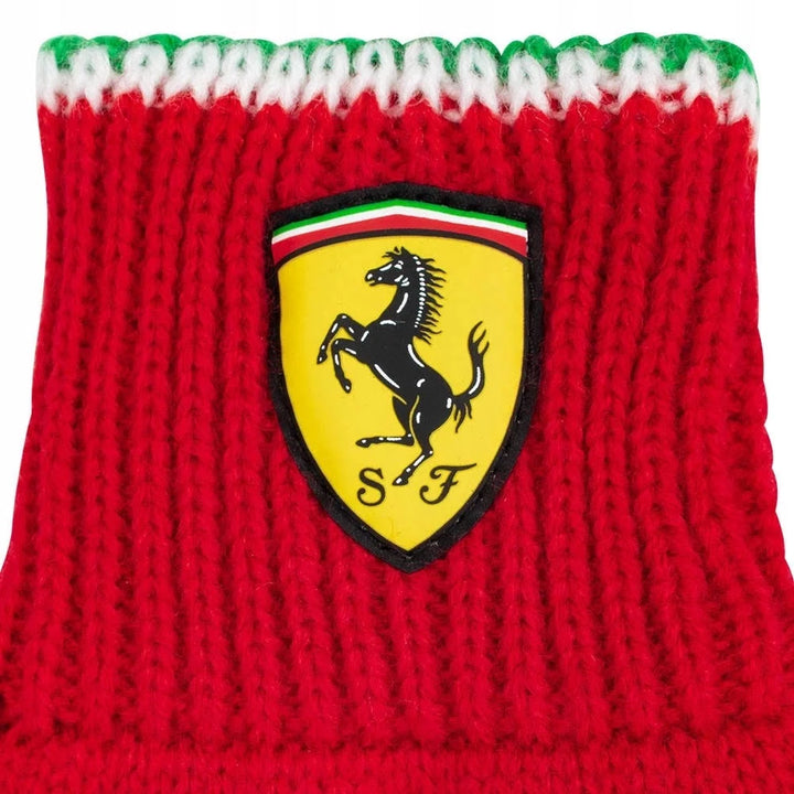 Scuderia Ferrari Woven Knitted Fall Winter Red Gloves Adult 