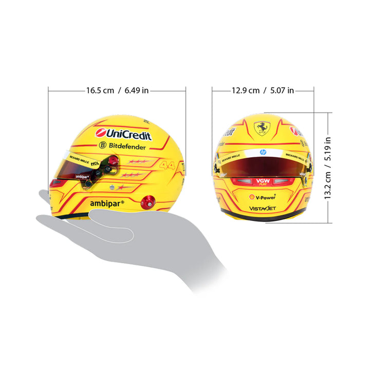 Casco miniatura coleccionable Scuderia Ferrari F1™ n.° 44 Lewis Hamilton, escala 1:5, 2025, amarillo