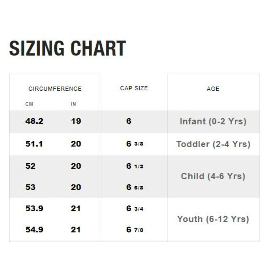 New Era® cap sizing chart for kids