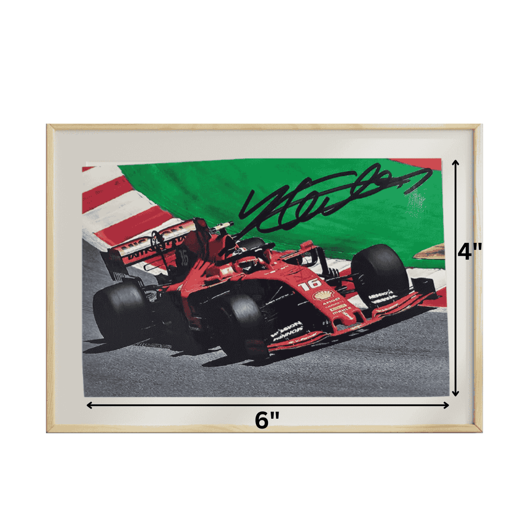 2019 Scuderia Ferarri Charles Leclerc Signed 4" x 6" Unframed Photograph