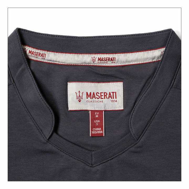 T-shirt col V Maserati Classiche 1914 Stirling Moss Vintage - Homme - Gris