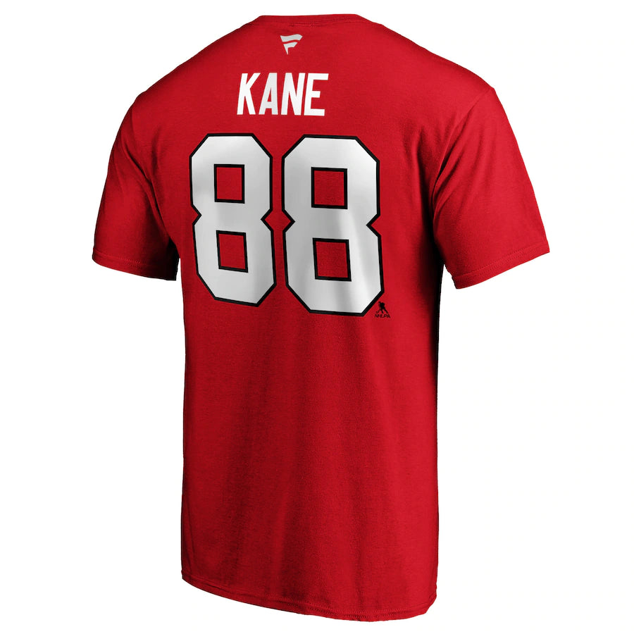 Fanatics Chicago Blackhawks #88 KANE NHL Twill Logo Jersey - Men - Red