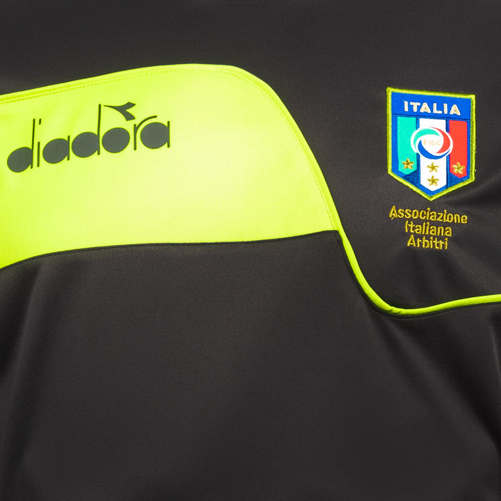 DIADORA Maillot d'entraînement d'arbitre à manches longues FIGC Italia Football Federation - Homme - Noir 
