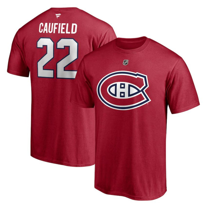 Montreal Canadiens Men Fanatics #22 Cole Caufield T-shirt  - Men - Red