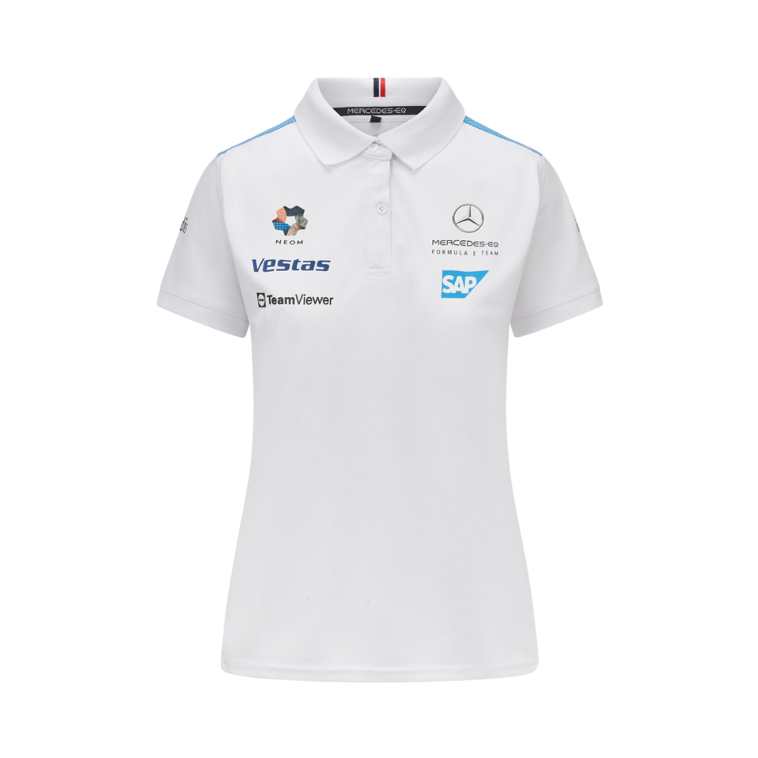 Mercedes Benz-EQ Formula E MFE Team Button Up Polo Shirt - Women - White