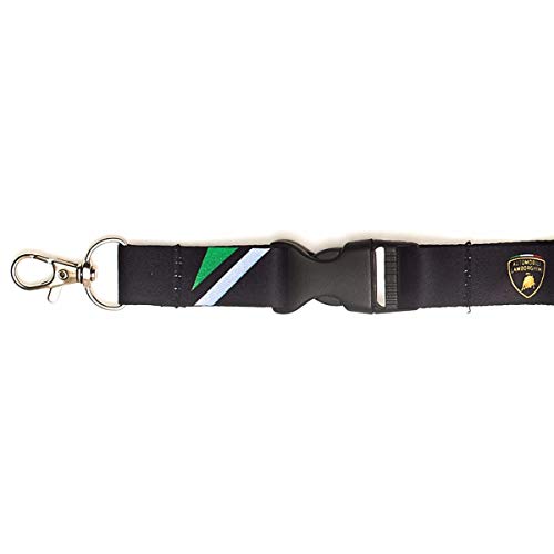 Lamborghini SC Official GT3 Lemans LMP1 Lanyard Neck Pass Ticket or Key Chain Clip  Holder Black Lime Green and White Canada USA Store