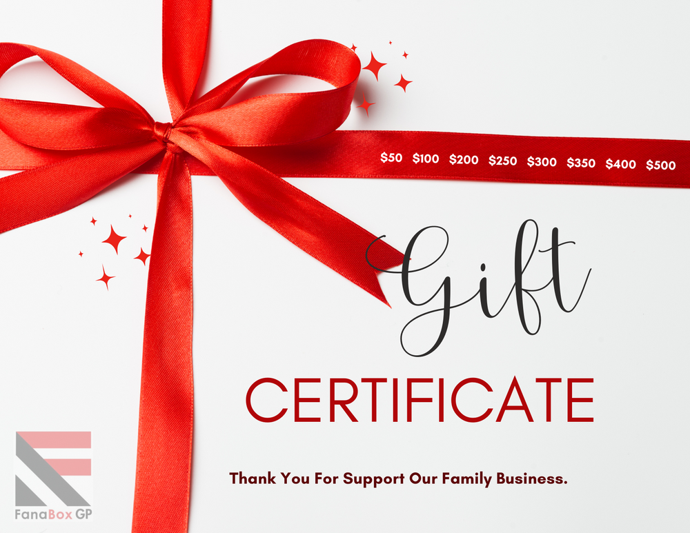 Buy FANABOX digital gift card certificate for F1 official merchandise for your husband, wife, children or loved one during the holidays. 