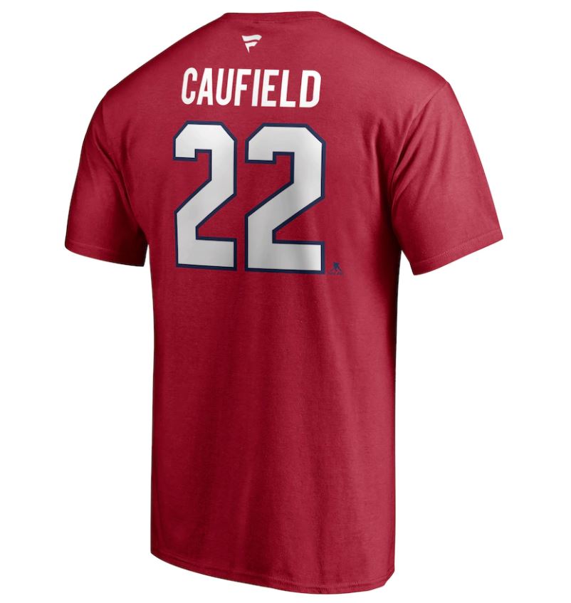 Montreal Canadiens Men Fanatics #22 Cole Caufield T-shirt  - Men - Red